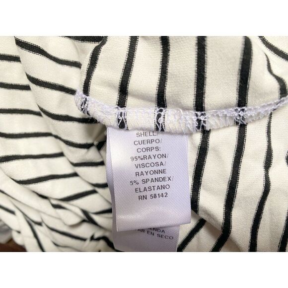 London Times Woman Black & White Nautical Stripe Tie Waist Tank Dress Sz 3X NEW - Picture 7 of 10